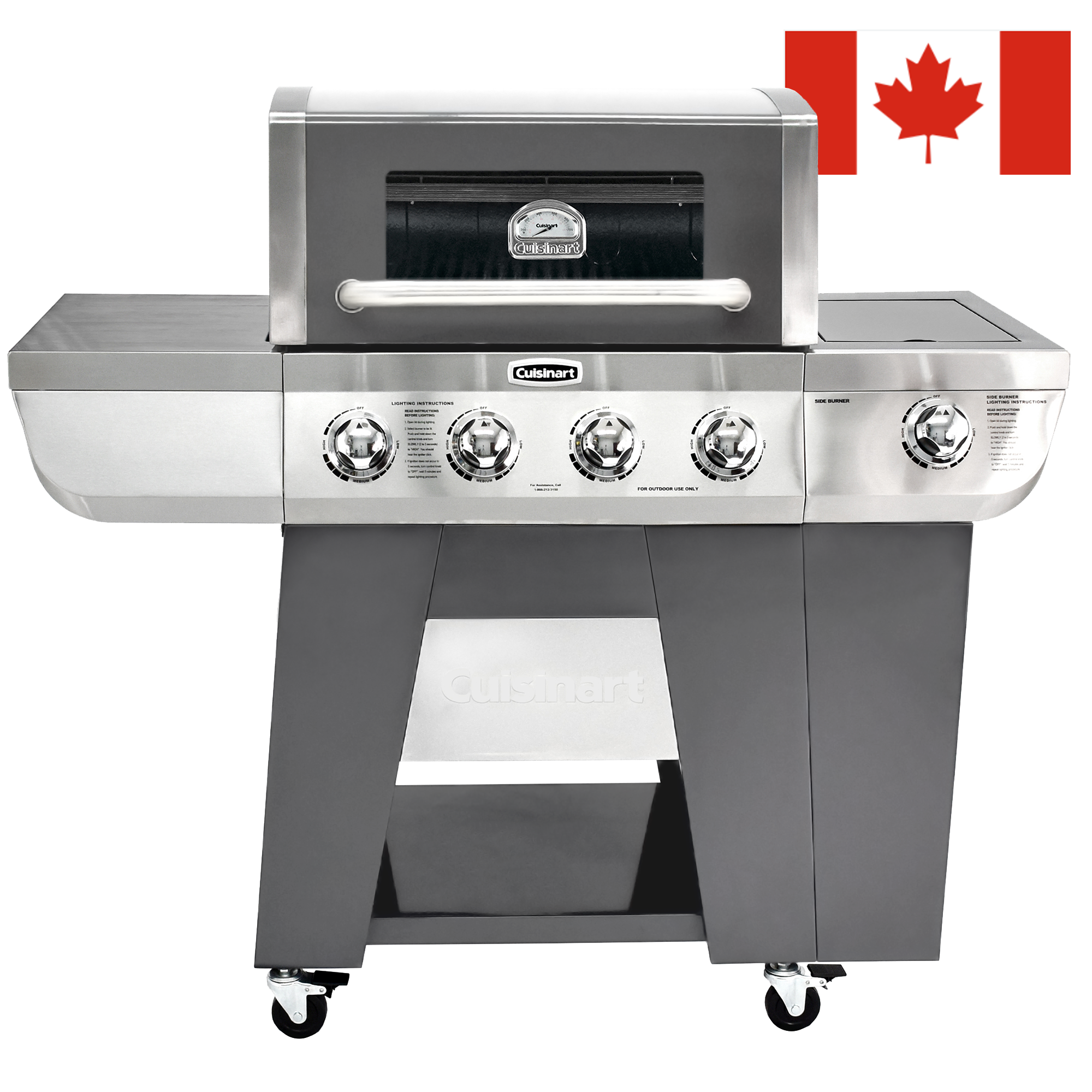 Cuisinart Deluxe Four-Burner Propane Gas Grill with Side Burner | CANADA - Inactive