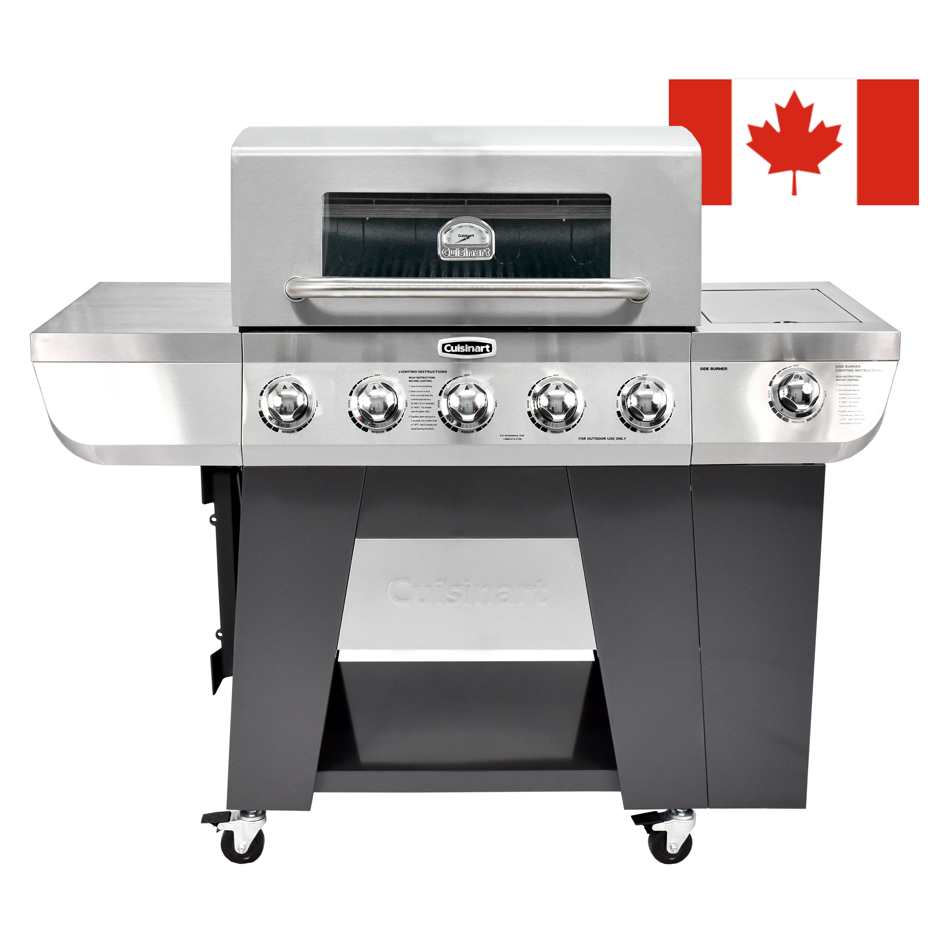 Cuisinart 3-In-1 Stainless Five-Burner Propane Gas Grill with Side Burner | CANADA - Inactive