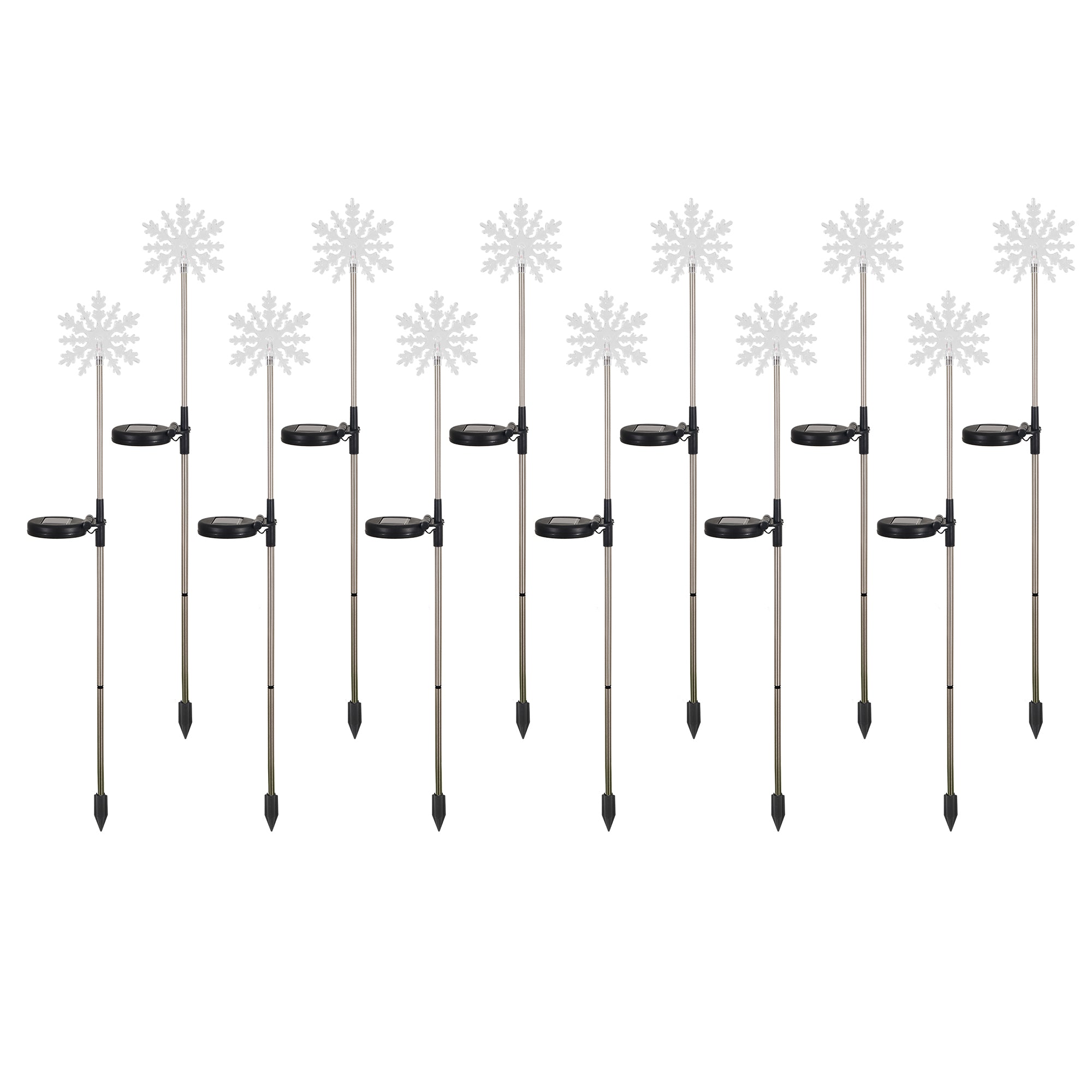 Lux-Landscape Snowflake Solar Light - 12 pack