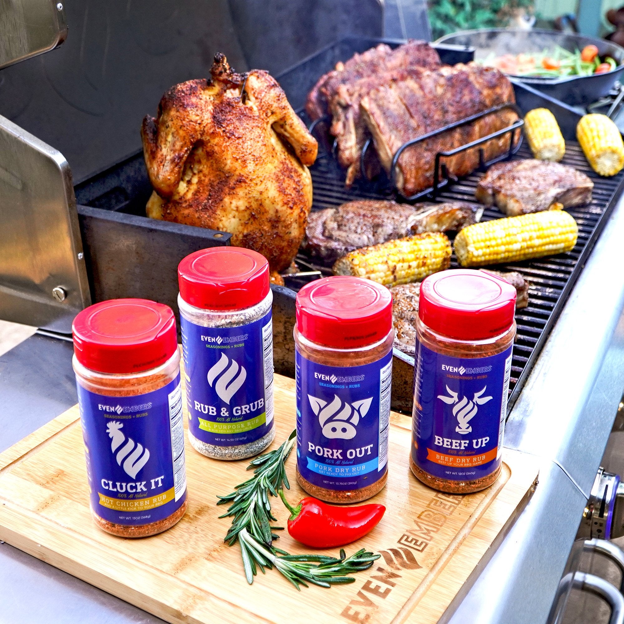 Even Embers® Premium Four Pack Seasoning Rubs